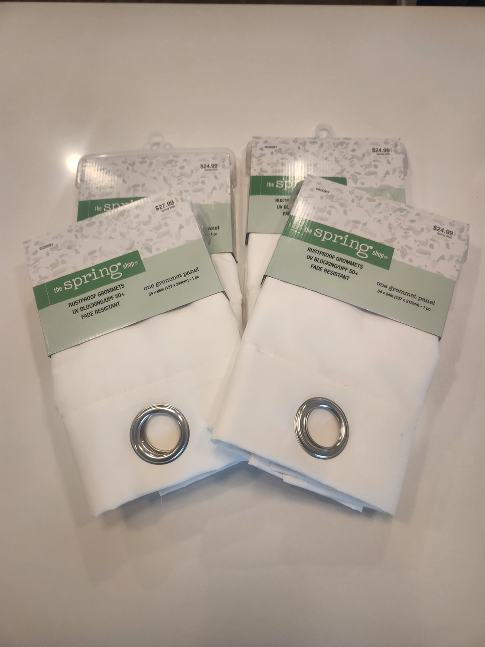 The Spring Shop White Grommet Curtain Panel Set - Silver Rings